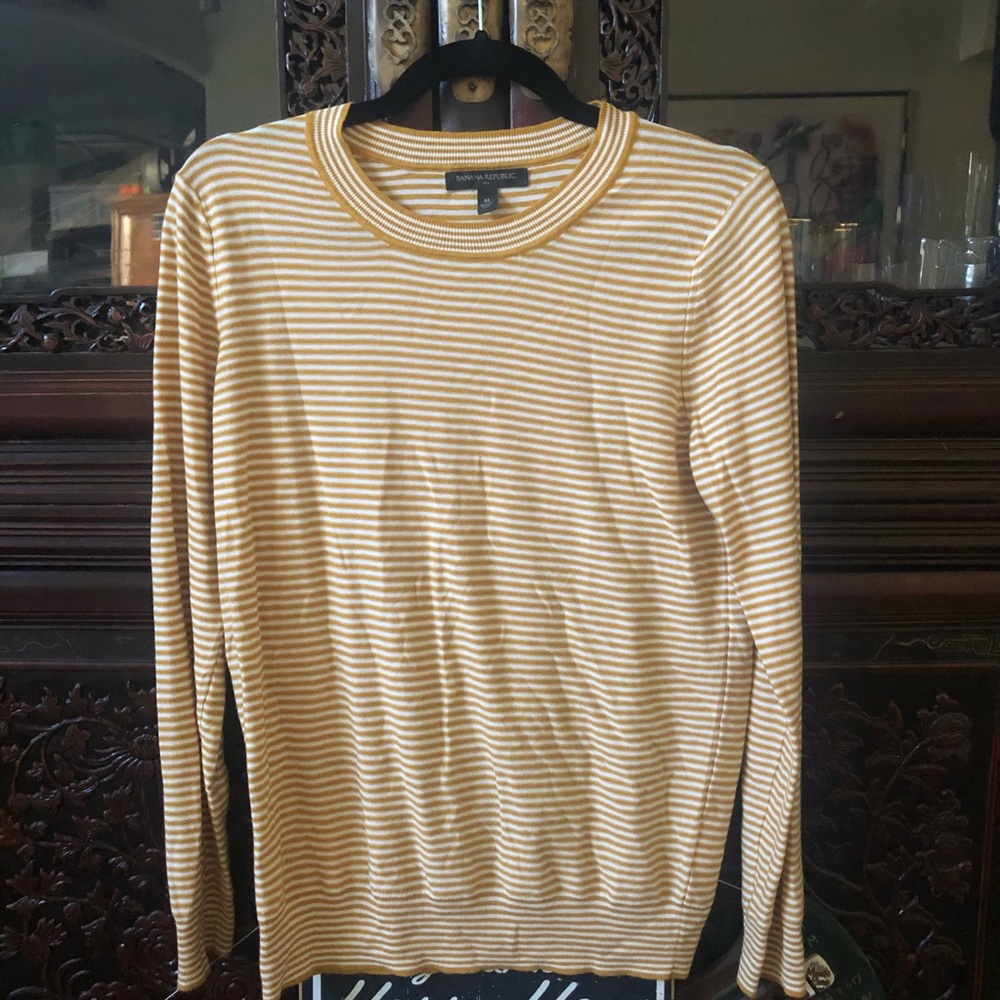 Banana Republic Mustard Yellow Striped Sweater